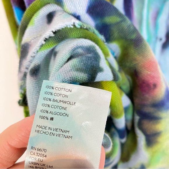 FP Free People Tie Dye Tunic Shirt Womens Medium Oversized Handmade Geode Blue - Picture 12 of 14